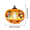 thumbnail image 3 of Halloween Pumpkin Bar Resin Figurine, Cute Ghost Bartender Tabletop Ornament, Whimsical Fall Decor for Mantel Shelf Coffee Bar Tiered Tray Halloween Party Gift, 3 of 6