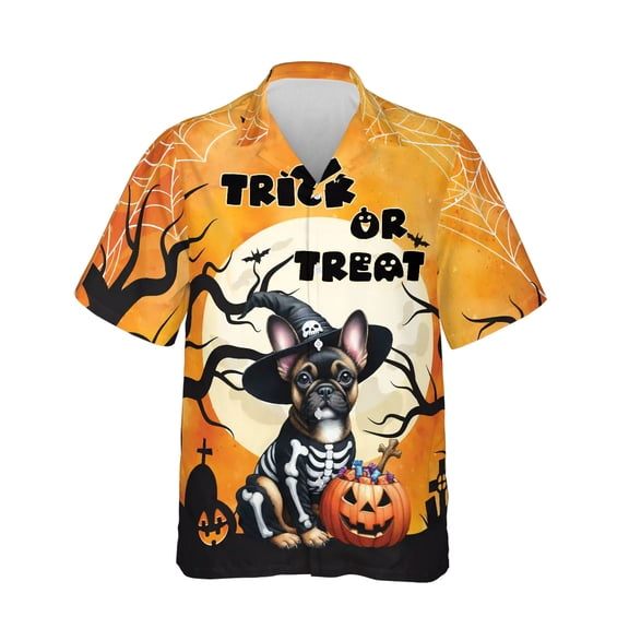 Trick or Treat French Bulldog Needs Candy Happy Halloween Night Hawaiian Shirt Breathable Summer Unisex Merch Dog Lover Gifts - 02020