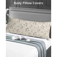 thumbnail image 5 of Flower Leaves Body Pillow Covers, Farmhouse Country Flower Bud Watercolor Soft Bed Throw Pillowcases Breathable Cooling Long Lumbar Body Pillow Sham Cover for Bed Sofa 20''x54'', 5 of 7