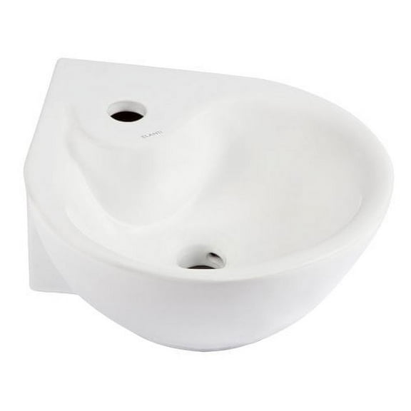 Elanti Ceramic 14'' Corner Bathroom Sink with Overflow