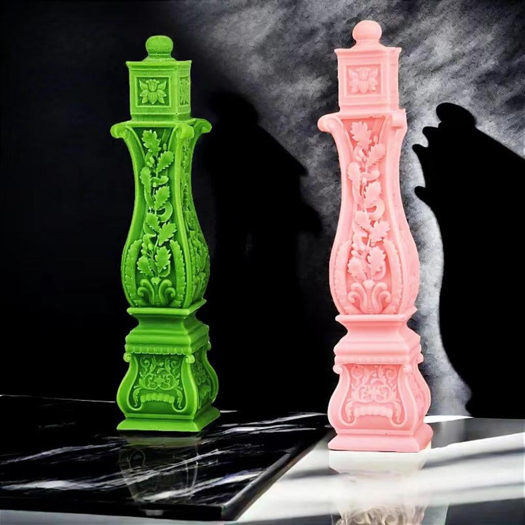 Silicone Mould Roman Column Candle Mold Relief Flower Soap Plaster Making Chocolate Mold for DIYs Enthusiasts Handmade