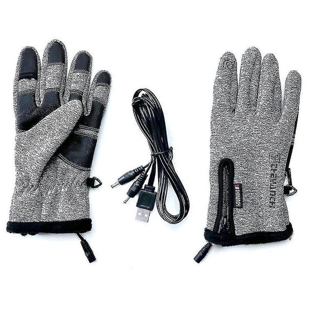 Guantes calefactables eléctricos para invierno, manoplas cálidas, antideslizantes, con pantalla táctil, para ciclismo y pesca