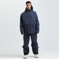 thumbnail image 5 of Xfvqtps Men Snowboard Jacket Ski Coat Zipper Multiple Pockets Waterproof Snow Jackets Winter Hooded Mountain Coat Navy, 5 of 9