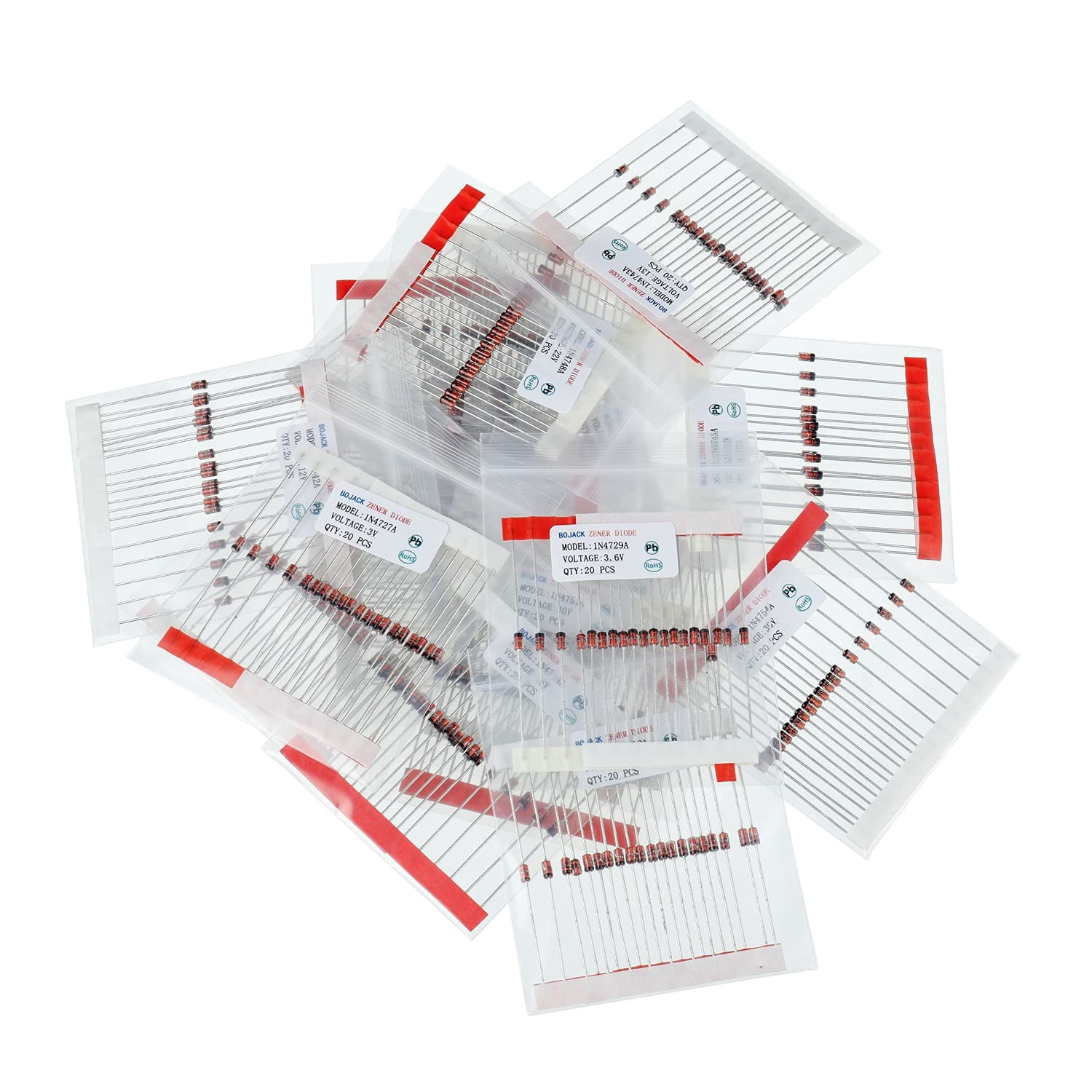 30 values 600 pieces of 1 Zener diode kit