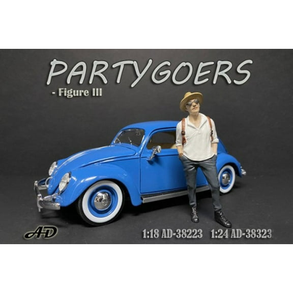 Partygoers Figure III, Gray and White - American Diorama 38323 - 1/24 scale Figurine - Diorama Accessory