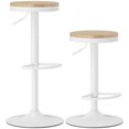 thumbnail image 1 of HOMCOM Tabourets de Bar en Bois Ensemble de 2 Tabourets de Bar Pivotants Réglables Blanc Naturel, 1 of 10