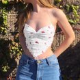 thumbnail image 2 of ITFABS Ladies Summer Chest Wrap, Floral Printing Irregular Hem V-neck Hanging Neck Camisole, 2 of 6