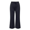 thumbnail image 4 of Gibobby Pantalones dama Pantalones deportivos casuales para mujer Pantalones de color cómodos Pijamas de yoga sólidos Pantalones largos(Azul marino， L), 4 of 4