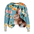 thumbnail image 5 of TAIAOJING Womens Fashion Easter Print O Neck Sweatshirt Round Neck Fit Pullover Tops Long Sleeve Workout Shirts Loose Blouse, 5 of 7
