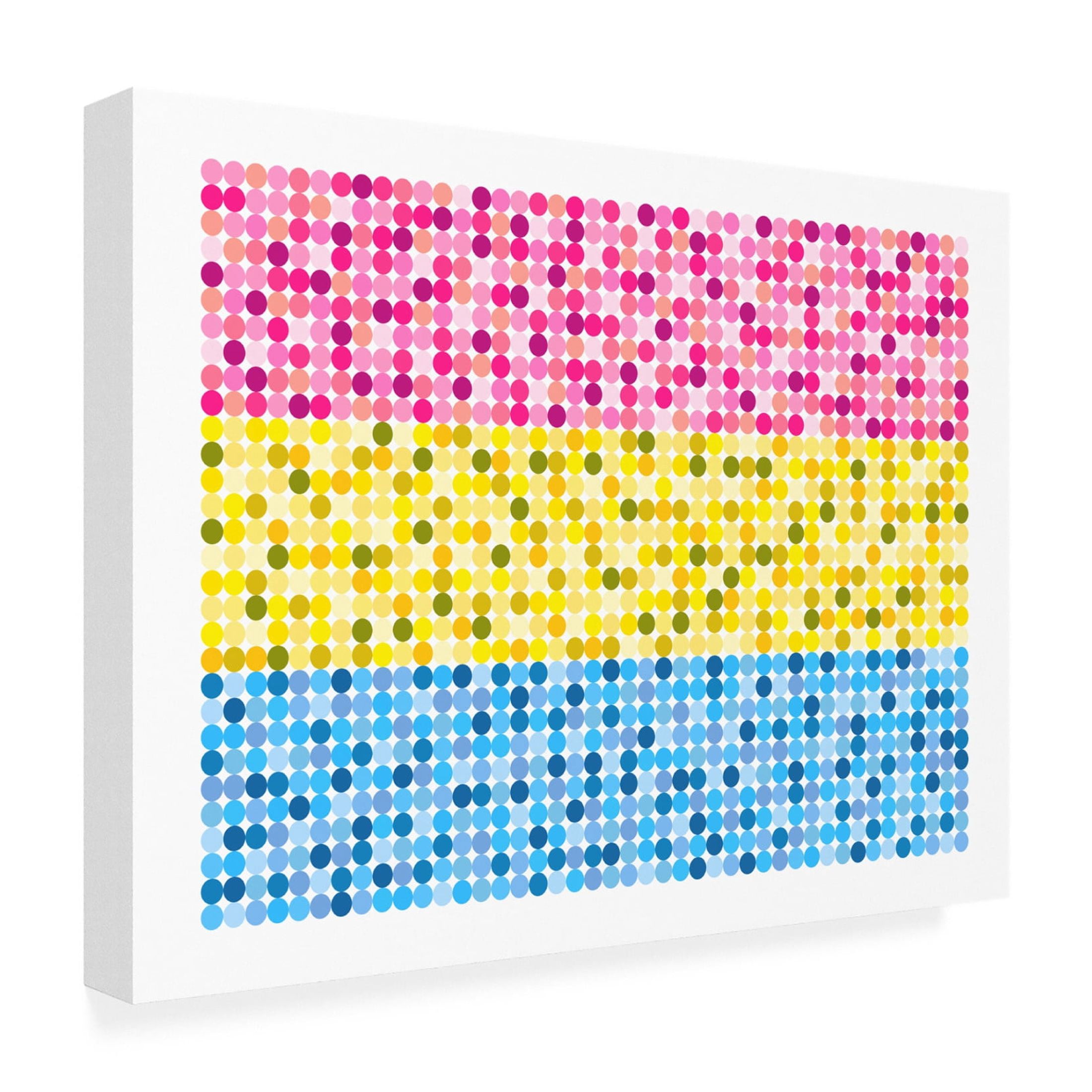 Canvas Wall Art - Tom Quartermaine 'Abstract Circle Pansexual Pride Flag' Wall Art for Living Room, Bedroom, or Office Décor by Trademark Fine Art - 47 x 35 Inches