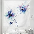 thumbnail image 1 of Floral Tapestry, Flora Drawing Soft Spring Colors Retro Style Floral Art, Fabric Wall Hanging Decor for Bedroom Living Room Dorm, 5 Sizes, White Purple Blue, by Ambesonne, 1 of 1