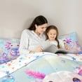thumbnail image 4 of Manfei Teens Blue Axolotl Twin Bedding Sets 7-Piece, Kawaii Ocean Sealife Bedding Comforter Set, Marine Dreamy Coral Reversible Sheet Sets, Super Cozy Room Decor, 4 of 7