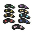 thumbnail image 2 of Juego de 9 fundas impermeables de poliuretano para palos de golf con números, forro polar grueso, color negro, 2 of 14