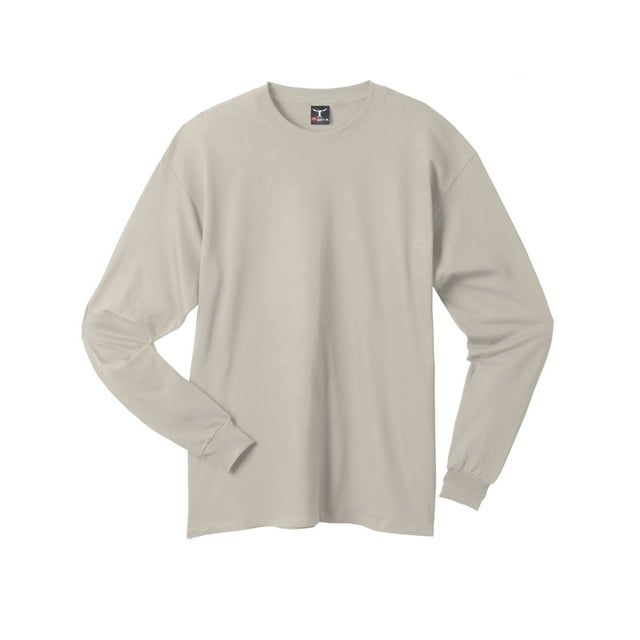 Hanes Beefy-T T-Shirt à Manches Longues pour Hommes, P, Sable