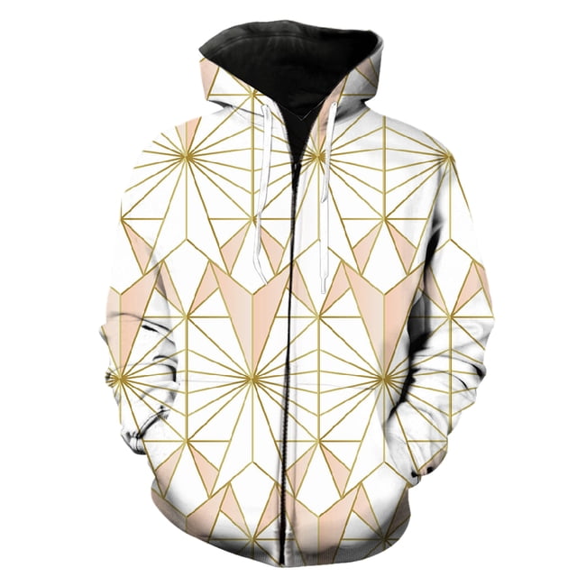 Sudadera con capucha y cremallera con estampado abstracto para hombre, gran oferta 2024, ropa de calle informal de primavera, genial, divertida y de gran tamaño, con capucha