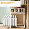 thumbnail image 3 of Organizador para Bajo Fregadero 2 Niveles, Organizador Bajo Fregadero con Cajones Deslizantes Estante Metálico Ajustable en Altura para Cocina y Baño, 3 of 4