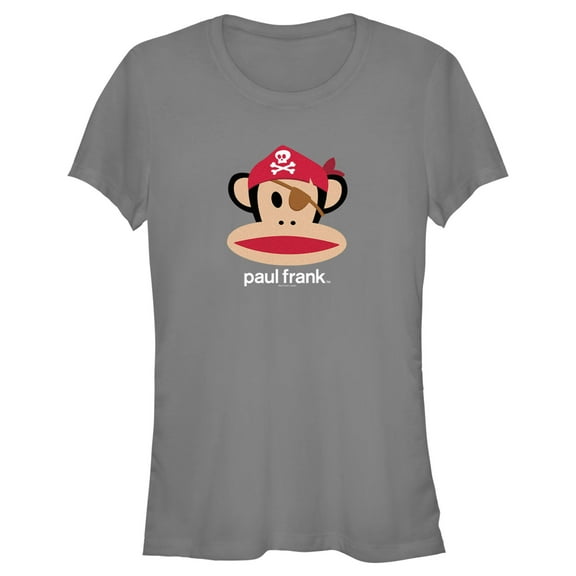 Junior's Paul Frank Halloween Julius the Monkey Pirate  Graphic Tee Charcoal 2X Large