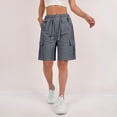 thumbnail image 3 of Pxiakgy Bermuda Shorts for Women Athletic Biker Shorts Women Cargo Shorts for Women Workout Summer Women's Solid Color Multi Pocket Casual Pants Workwear Short Pants Dark Grey L, 3 of 8