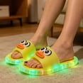 thumbnail image 5 of FINALGANG Womens Open Toe Single Band Slide Slippers With 3D Cartoon Decor Light-Up Sole For Indoor Outdoor Summer Daily Wear Yellow, 5 of 5
