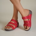 thumbnail image 4 of LOVZFMLL Sandales Compensées pour Femmes 2025 Confortables à Enfiler pour Marcher Sandales d'Été Décontractées pour Extérieur Plage Vacances Rouges 8.5, 4 of 9