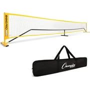 Champion Sports Adjustable Racquet Sport Net: Portable 20 Foot Racket Sport Game Net for Volleyball, Tennis, Pickleball, and Badminton - Yellow
