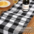 thumbnail image 4 of Dalrosia Buffalo Check Table Runner Cotton White and Black Plaid Classic Stylish Design for Family Dinner Christmas Holiday Birthday Party Table Home Decoration, 4 of 6