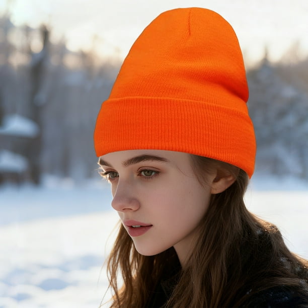 Sombrero de Lana de Poliéster Gorro de Tejido Cálido Del Pelo Protector de las Mujeres