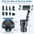 thumbnail image 3 of Cup Holder Phone Tablet Mount, 2 in 1 Car Cup Holder with Expander Adjustable Long Arm for Car(Black), 3 of 8