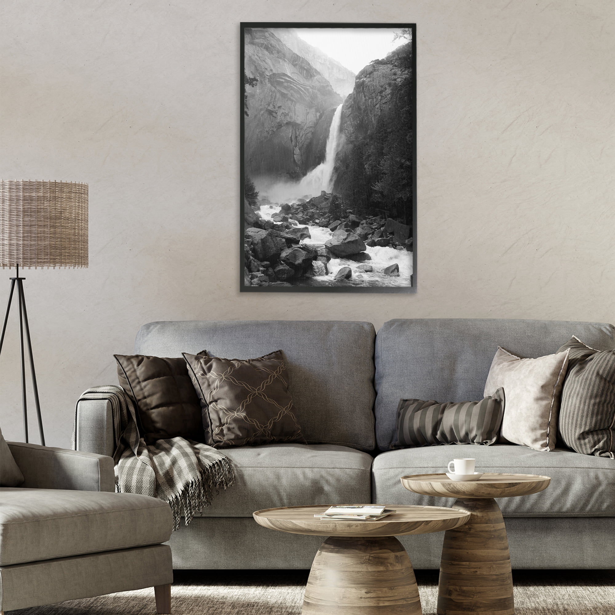 Stupell Industries Rocky Yosemite Falls Black Framed Giclee Art, design by Kim Curinga