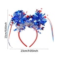 thumbnail image 3 of 4th of July Headbands Patriotic Head Boppers, Red White Blue Sequin Independence Day Hairband, Memorial Day Hair Patriotic Themed Party Headwear for Women Men Kids, 3 of 6