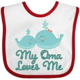 thumbnail image 3 of Inktastic My Oma Loves Me Fish Boys or Girls Baby Bib, 3 of 4