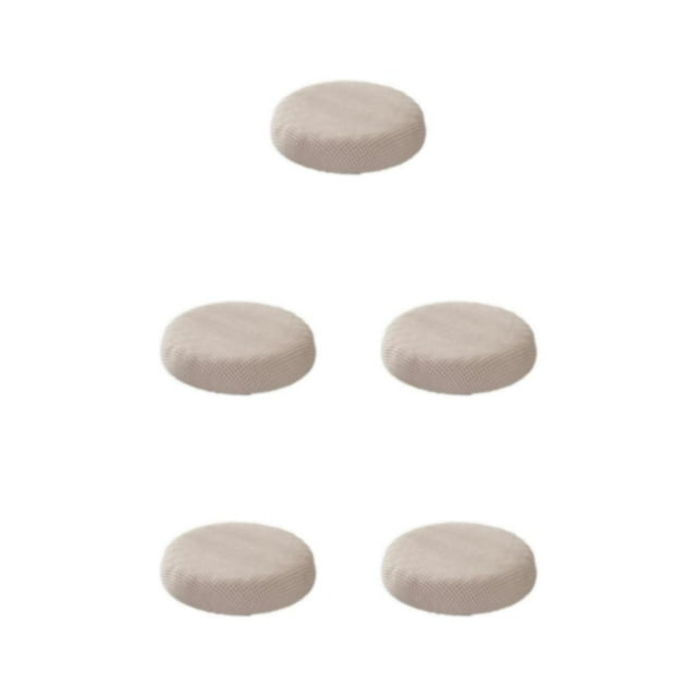 Decodeary Soft And Stool Cushions With Elastic Band – Any Space Round Cushion Polyester Seat Covers Fits Most Stools khaki 5Set