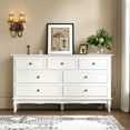 thumbnail image 6 of CozyHome Sideboard Buffet Cabinet with Storage, Set of 2, Modern Buffet 7 Drawers with Distinctive Wooden Legs & White Painted Finish, Accent Credenza Cabinet TV Stand for Living Room, Hallway, 6 of 8
