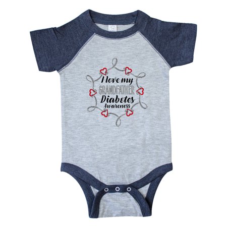 

Inktastic I Love My Grandfather Diabetes Awareness Gift Baby Boy or Baby Girl Bodysuit
