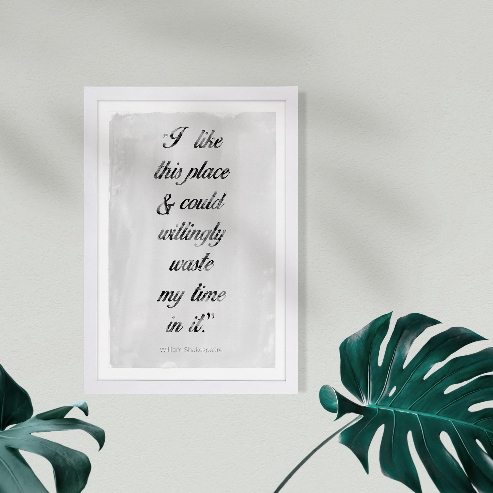 Wynwood Studio Typography and Quotes Framed Wall Art Prints 'I Like This Place Shakespeare' Inspirational quotes - Black, White, 13" x 19"