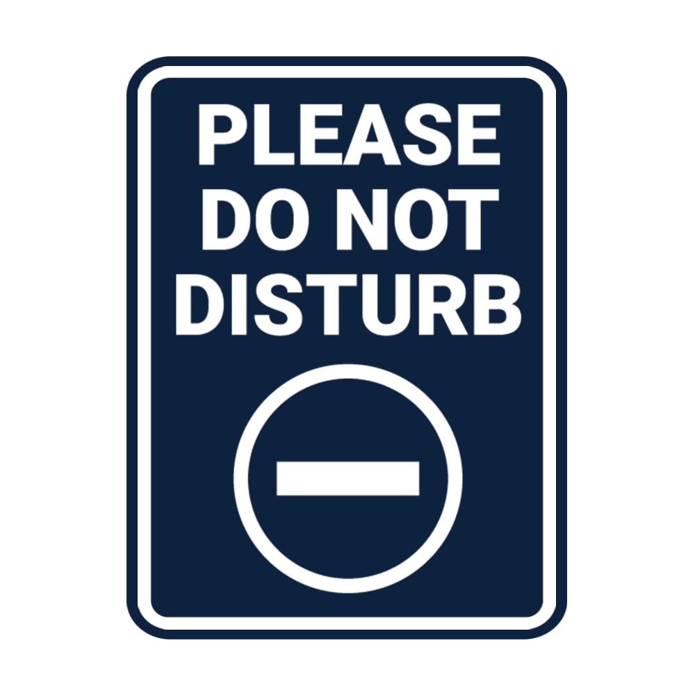 Portrait Round Please Do Not Disturb Sign (Navy Blue / White) Large