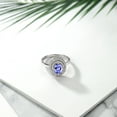 thumbnail image 4 of Gem Stone King 925 Sterling Silver Oval Blue Tanzanite Halo Engagement Ring for Women (2.36 Cttw, Gemstone December Birthstone, Oval 8X6MM, Size 6), 4 of 4