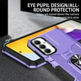 thumbnail image 4 of Phone Case for Samsung Galaxy A13 5G Case, A13 5G Phone Case Built in 360 Rotating Ring Stand, Luxury Heavy Duty Armor Hard PC Soft TPU Slim Phone Case for Samsung Galaxy A13 5G - Purple, 4 of 10