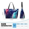 thumbnail image 4 of Fotbe Starry Multicolored Wolf Bolsa de Viaje para Playa - Resistente al Agua, Bolsa Tote de Gran Capacidad y Ligera con 7 Bolsillos para Mujeres y Hombres, 4 of 7