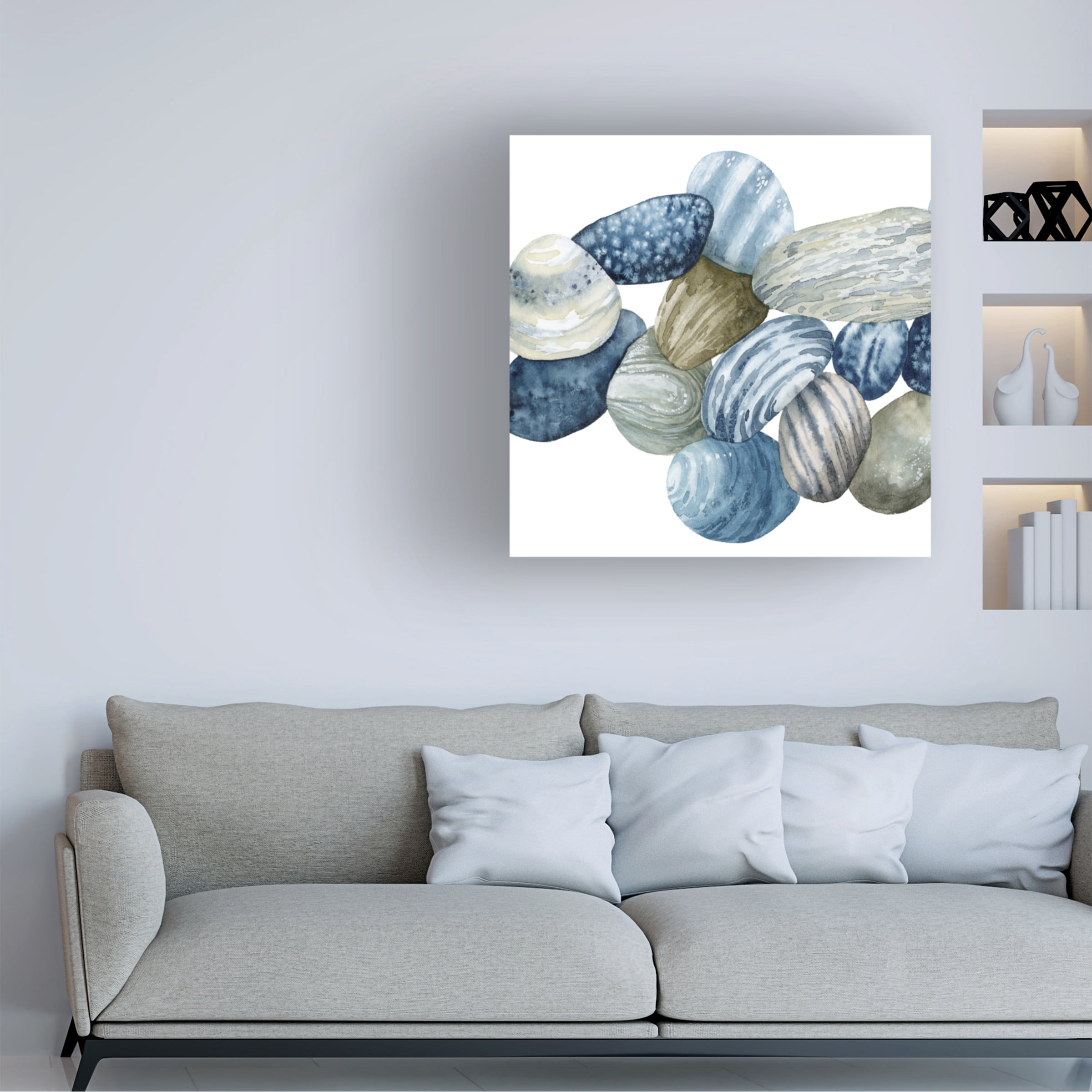 Grace Popp 'Found Pebbles I' Canvas Art