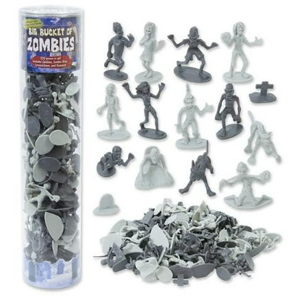 - Zombie Action Figures - Big Bucket of 100 Zombies - Zombies, Pets, Graves, and Humans