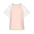 thumbnail image 5 of ICHUANYI Clearance Women Fashion Summer Sexy Fold Printed Regular Women Short Sleeves V Neck Button Top(Orange, M) ICHUANYI WER2023080907062, 5 of 5