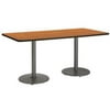 KFI Studios Mode 2.5' x 6' Dining Table, Medium Oak, Silver Base