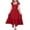 1-Red1061, variant on Kiijoy Girls Ruffled Backless Square Neck Dress Casual Solid Tiered Long Dress, Sizes 4-15