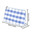 thumbnail image 3 of NEW Travel Organizer Large-Capacity Portable Plaid Fabric Cosmetic Bag Storage Case Makeup Pouch Wash Bag BLUE, 3 of 8