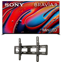 Sony K65XR90 65 Inch XR90 Series Bravia Mini LED HDR QLED 4K Google TV with a Sanus VMPL50A-B1 Tilting Wall Mount for 32-85 Inch Flat Screen TVs (2024)