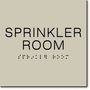 

Sprinkler Room Sign-Taupe / Black (4 Units)