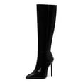 thumbnail image 6 of Mostsola Knee High Boots Women Stiletto Pointed Toe Tall Boots Sexy Leather Zip up High Heels, 6 of 9