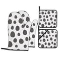 thumbnail image 1 of YFYANG Oven Mitts and Pot Holders Sets 4 Pieces, Non-Slip Heat Resistant Gray Leopard Texture Kitchen Glove Pot Mat for Cooking and Baking, 1 of 8