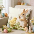 thumbnail image 5 of Fwttom Pillow Covers 18x18, Imitation Embroidery Easter Decorations Throw Pillow Covers, Short Lint Home Spring Decor for Bedroom Couch Cushion Cover, 5 of 7